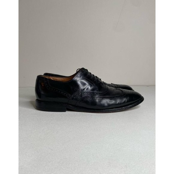 ALLEN EDMONDS PLAYER\'S SHOE MEN\'S BLACK LEATHER WINGTIP OXFORDS SIZE 10 D
